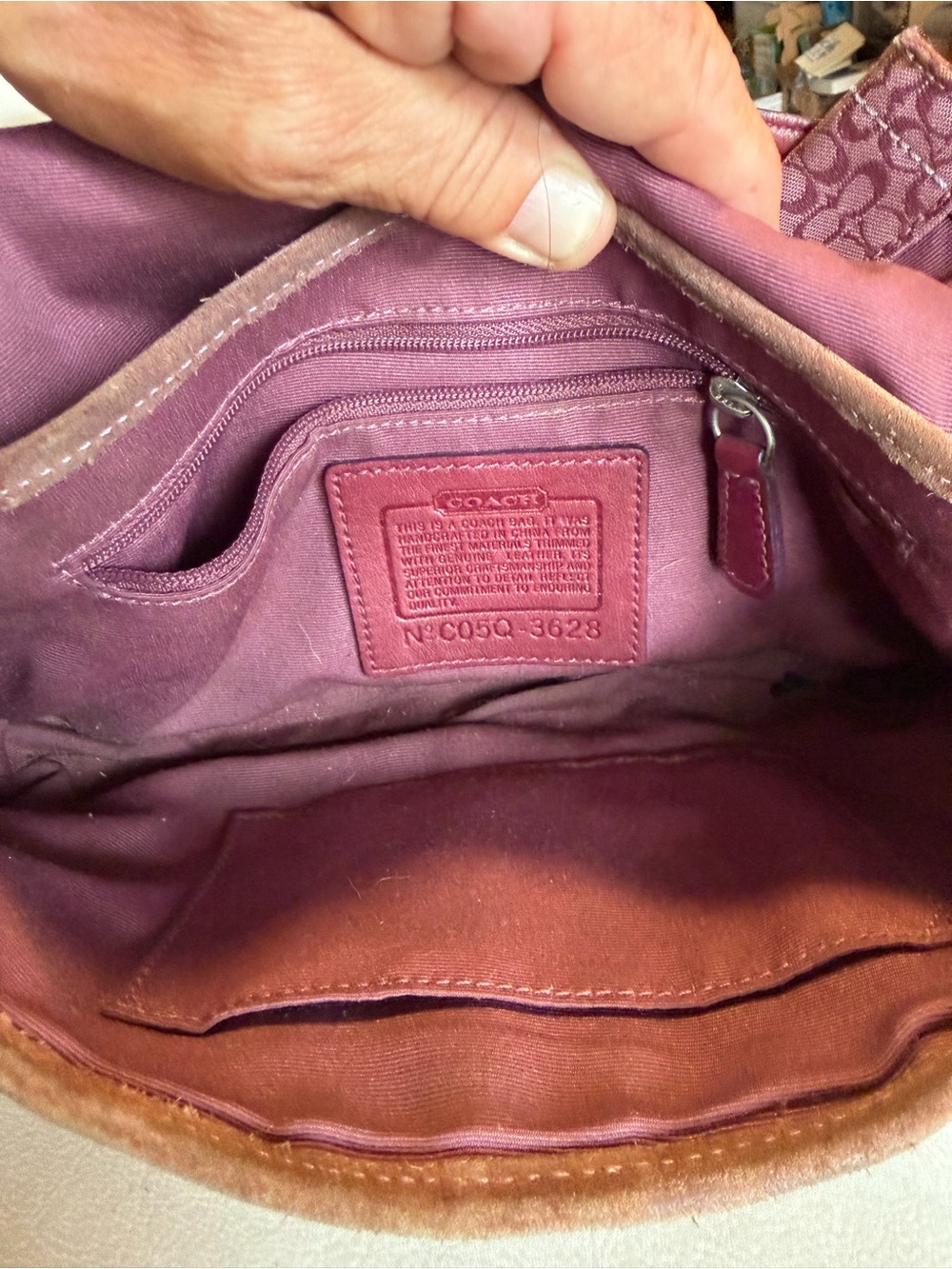 Coach Soho Signature Jacquard Flap Shoulder Bag Burgundy - Picture 3 of 5